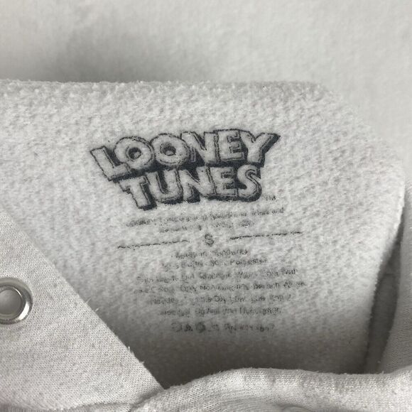 Looney Tunes Graphic Sweater Adult Small White Hoodie Sweatshirt Pullover Casual - Picture 11 of 11